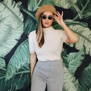 Retro Cream Turtleneck